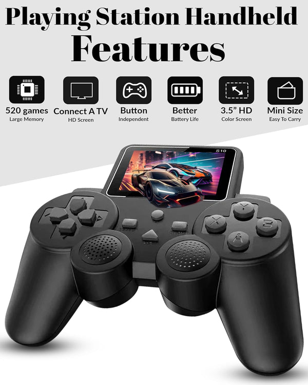 PlayingStation 520-in-1 Retro Games Handheld - Controller Console with Loads of Classic Arcade Games - Gamepad Console with AV TV Out&nbsp;